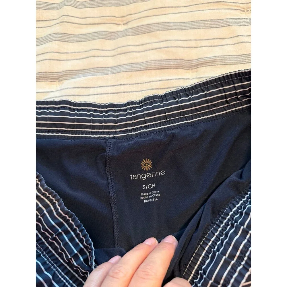 Tangerine Striped Running Shorts in Navy and Gray Women’s Size Small